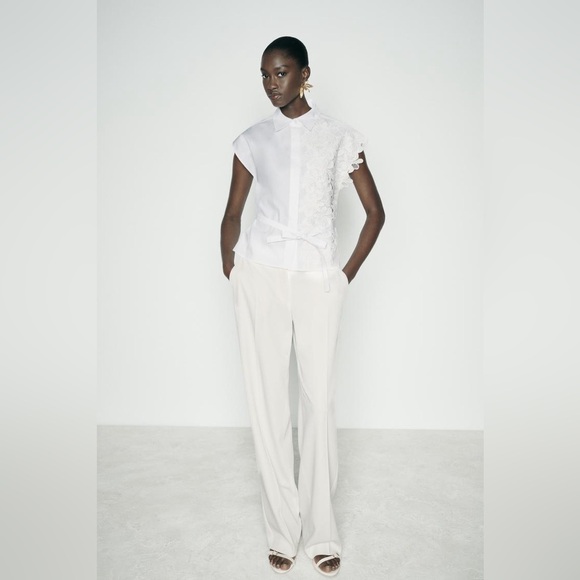 Zara New Collection Combinat Lace Shirt - Picture 7 of 17